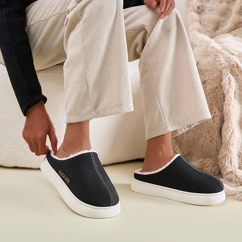 Foreign Trade Cotton Slippers for Women in Autumn and Winter Indoor Non-Slip Thick-Soled Home Toe-Toe Outer Wear Warm and Fashionable Cross-Border Cotton Slippers for Men - Image 7