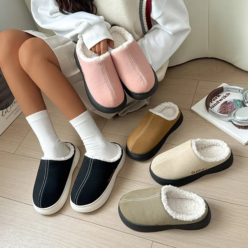 Foreign Trade Cotton Slippers for Women in Autumn and Winter Indoor Non-Slip Thick-Soled Home Toe-Toe Outer Wear Warm and Fashionable Cross-Border Cotton Slippers for Men - Image 8