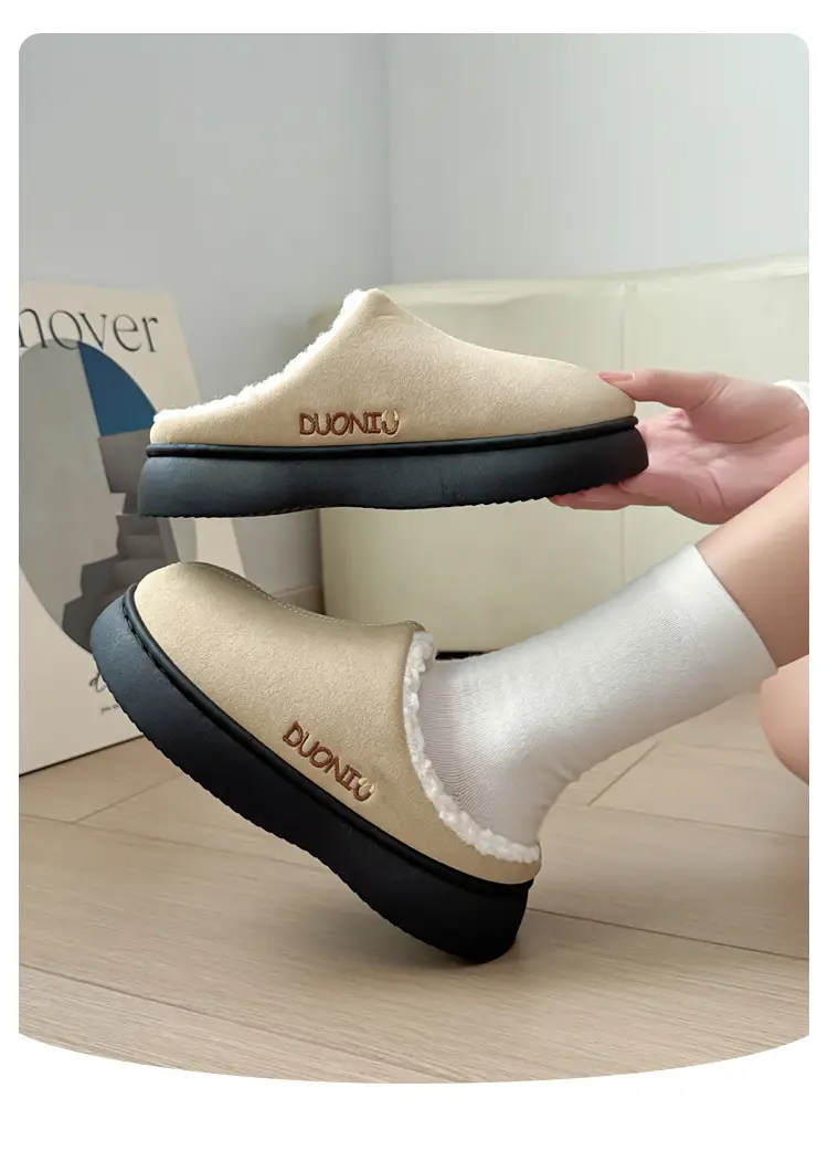 Foreign Trade Cotton Slippers for Women in Autumn and Winter Indoor Non-Slip Thick-Soled Home Toe-Toe Outer Wear Warm and Fashionable Cross-Border Cotton Slippers for Men — feature 12