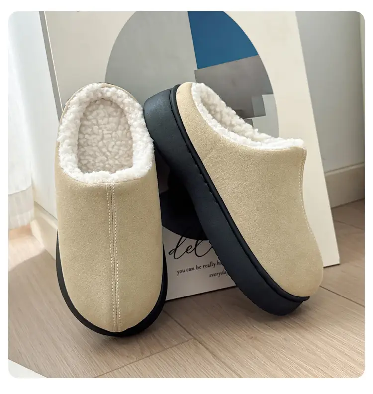 Foreign Trade Cotton Slippers for Women in Autumn and Winter Indoor Non-Slip Thick-Soled Home Toe-Toe Outer Wear Warm and Fashionable Cross-Border Cotton Slippers for Men — feature 18