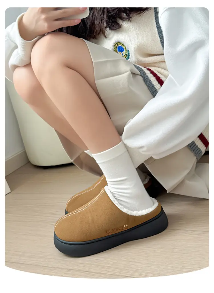 Foreign Trade Cotton Slippers for Women in Autumn and Winter Indoor Non-Slip Thick-Soled Home Toe-Toe Outer Wear Warm and Fashionable Cross-Border Cotton Slippers for Men — feature 8