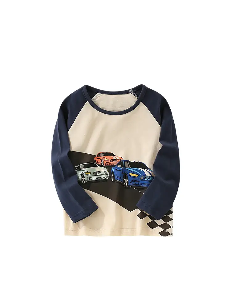 Cross-Border Malwee Boys T-Shirt Cotton Beige Autumn Winter - Image 6