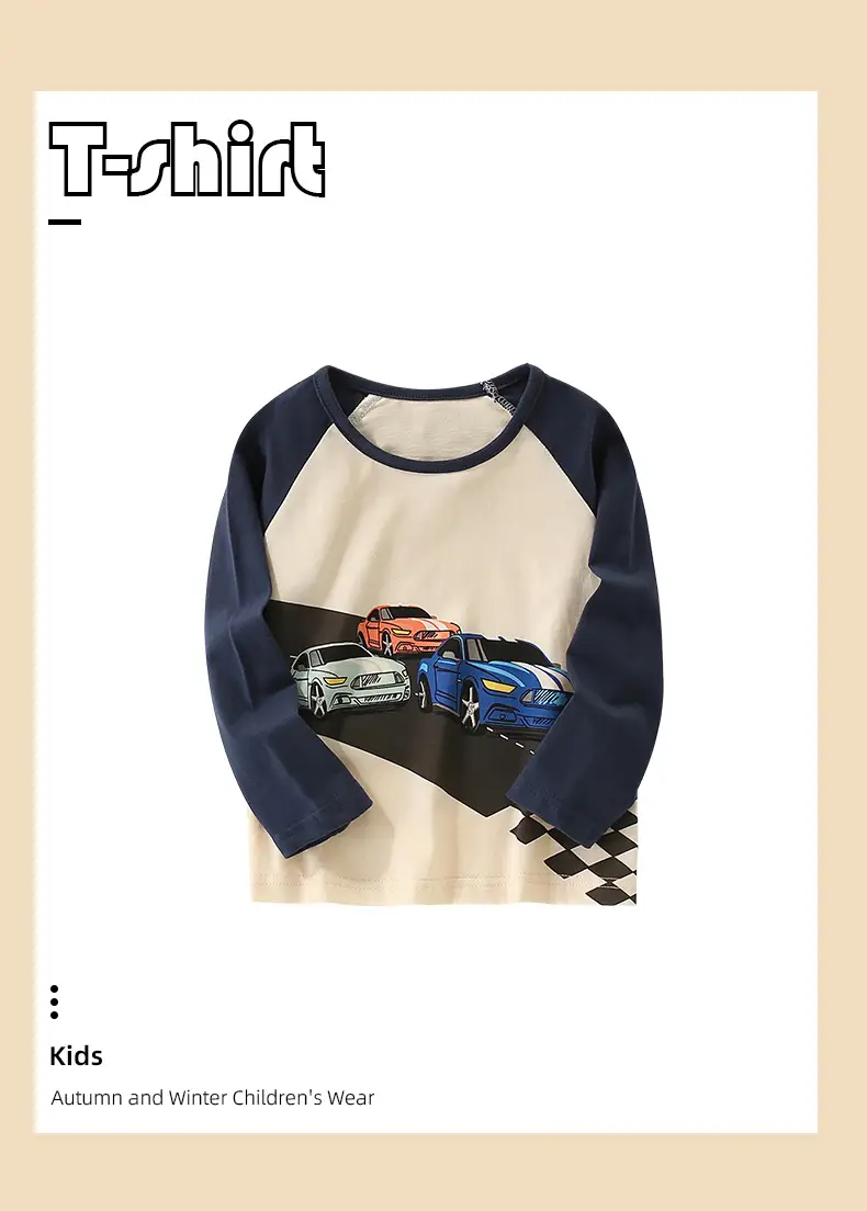 Cross-Border Malwee Boys T-Shirt Cotton Beige Autumn Winter — feature 7
