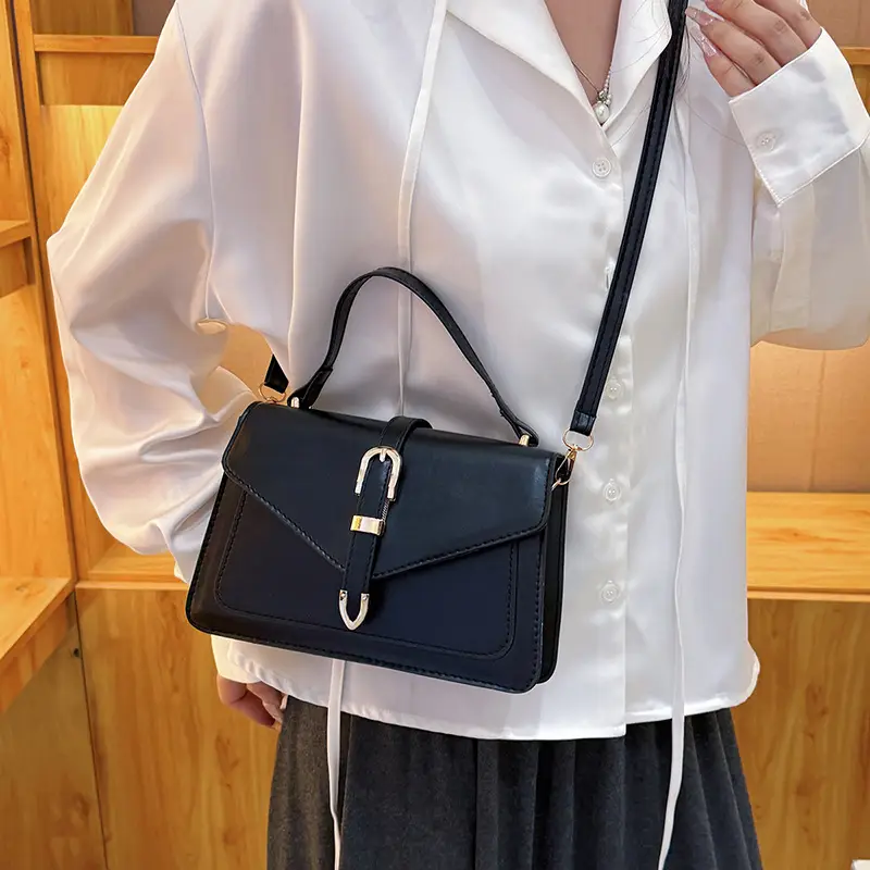 Retro Spliced Satchel Bag for Women Brown Brown - Image 10