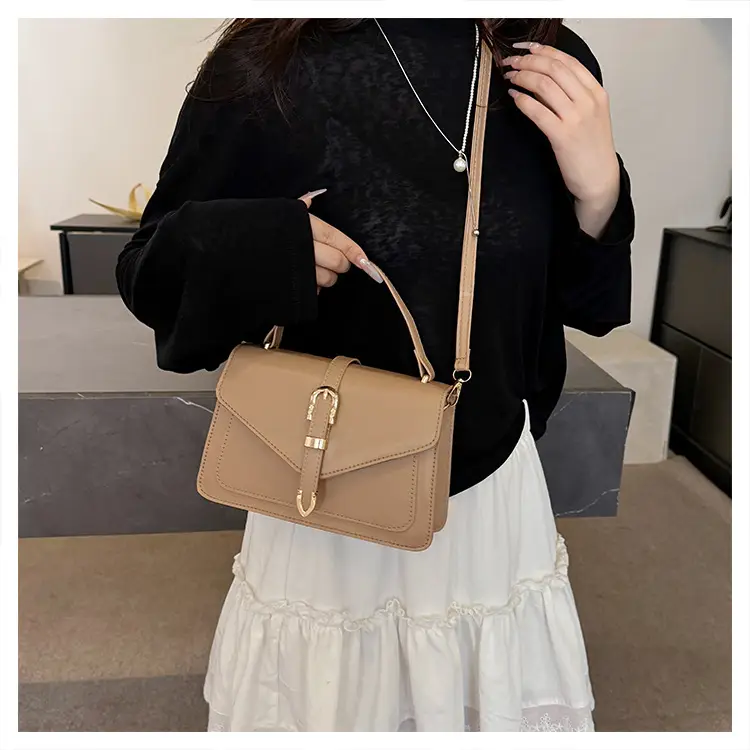 Retro Spliced Satchel Bag for Women Brown Brown — feature 22