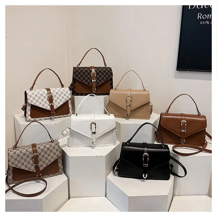 Retro Spliced Satchel Bag for Women Brown Brown — feature 41