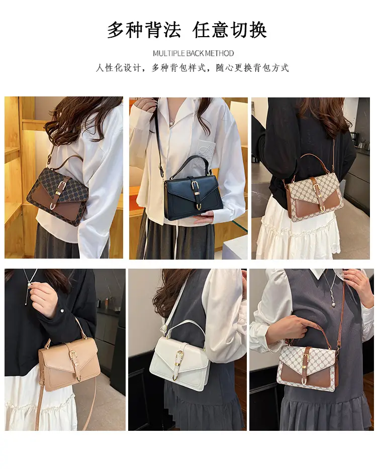 Retro Spliced Satchel Bag for Women Brown Brown — feature 5