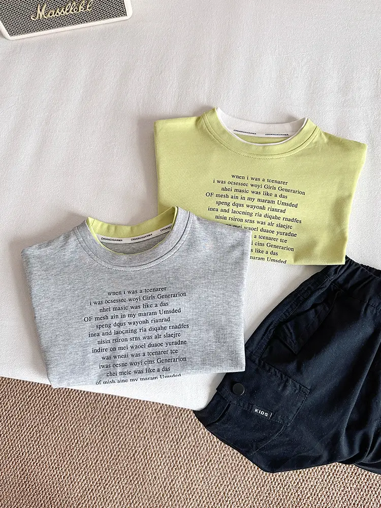 Nausicaa Fake Two-Piece Spliced T-Shirt Boys' Korean Style - Image 7