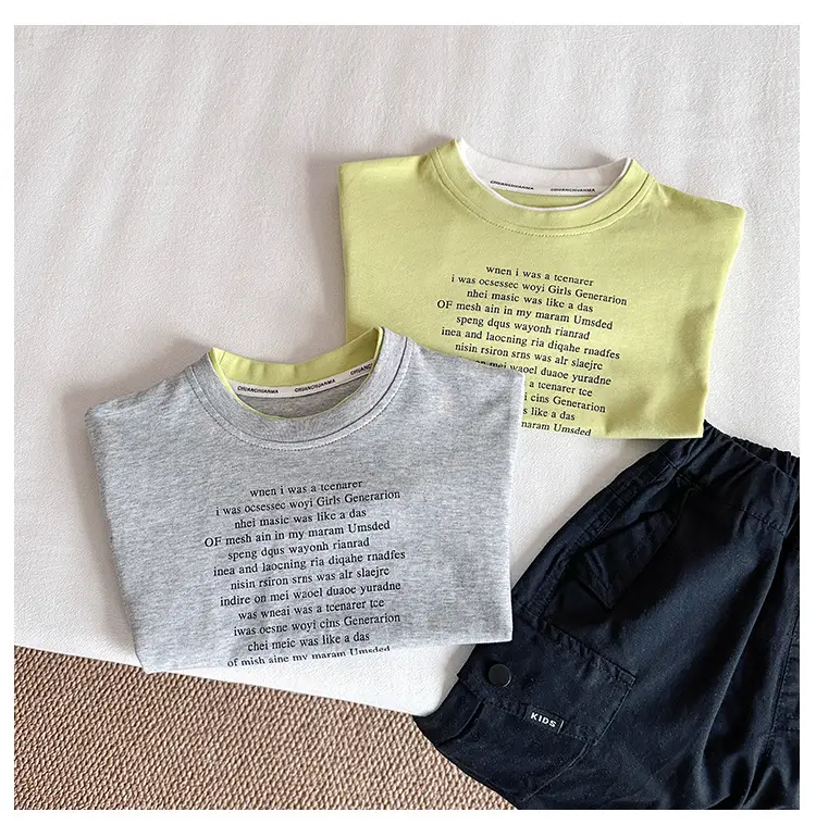 Nausicaa Fake Two-Piece Spliced T-Shirt Boys' Korean Style — feature 12