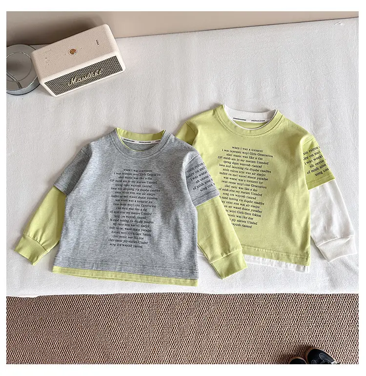 Nausicaa Fake Two-Piece Spliced T-Shirt Boys' Korean Style — feature 13