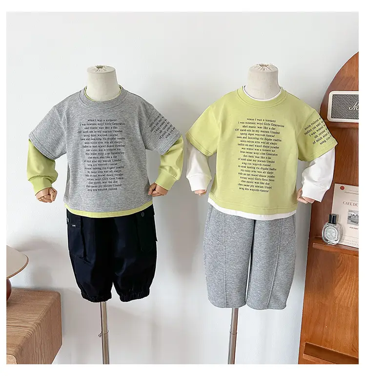 Nausicaa Fake Two-Piece Spliced T-Shirt Boys' Korean Style — feature 17