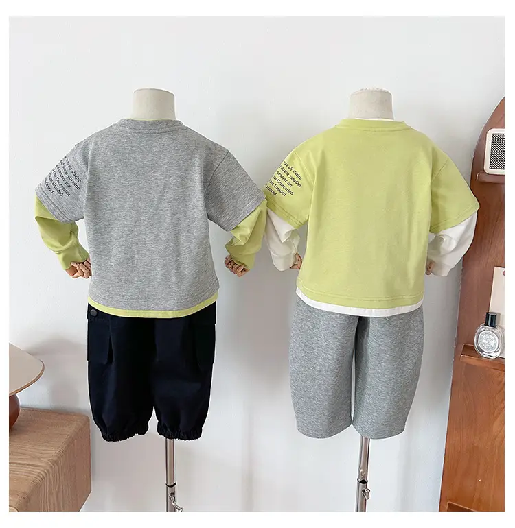 Nausicaa Fake Two-Piece Spliced T-Shirt Boys' Korean Style — feature 18