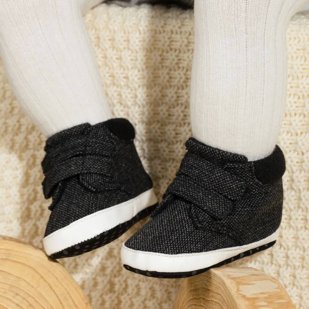 Spring and Autumn 0-1 Year Old Boy's Casual Shoes Soft Sole Velcro High-Top Baby Shoes in Stock Cross-Border Baby Shoes — feature 5