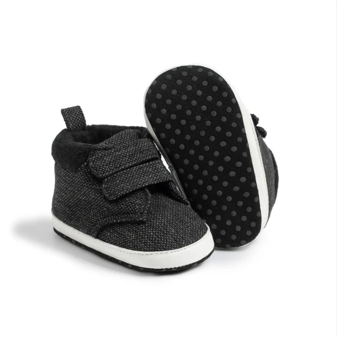 Spring and Autumn 0-1 Year Old Boy's Casual Shoes Soft Sole Velcro High-Top Baby Shoes in Stock Cross-Border Baby Shoes