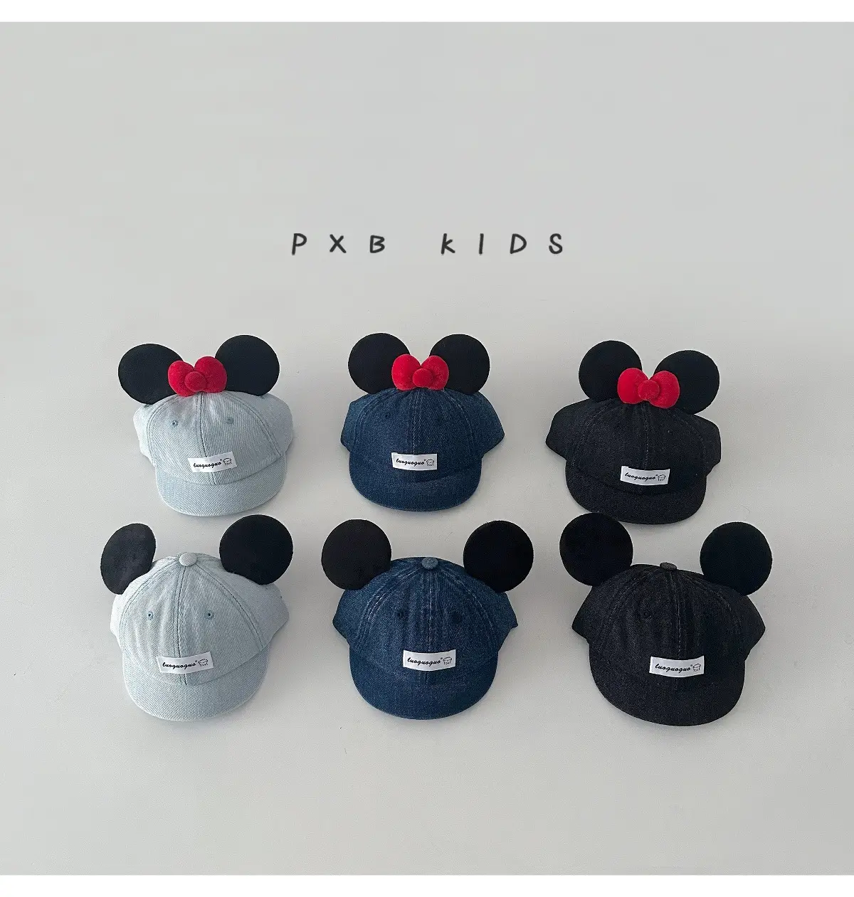 Cute Mickey Butt Duck Cap Infant Fashionable Big Ears Bow Cowboy Hat Sun Hat — feature 3