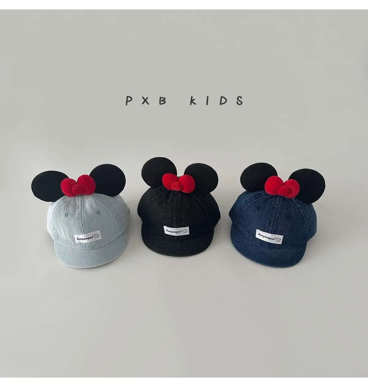 Cute Mickey Butt Duck Cap Infant Fashionable Big Ears Bow Cowboy Hat Sun Hat — feature 6