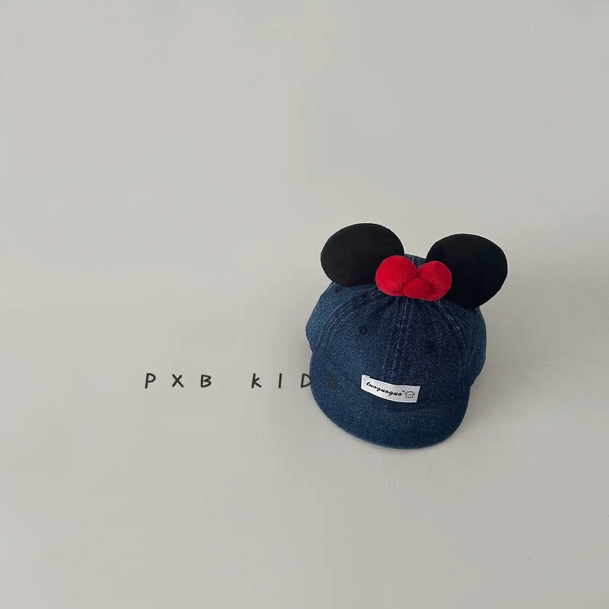 Cute Mickey Butt Duck Cap Infant Fashionable Big Ears Bow Cowboy Hat Sun Hat - Image 4