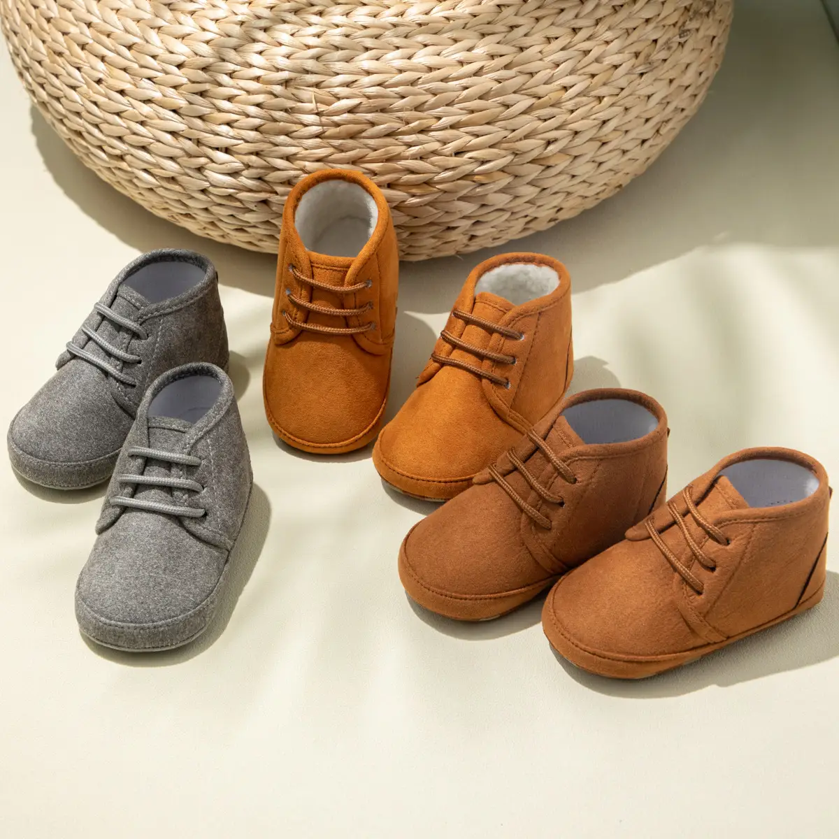Lace-Up Slip-On Toddler Shoes Soft Sole 0-1Yrs — feature 4