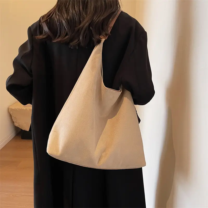 Retro Frosted Large Suede Bag Women 2026 - Image 5