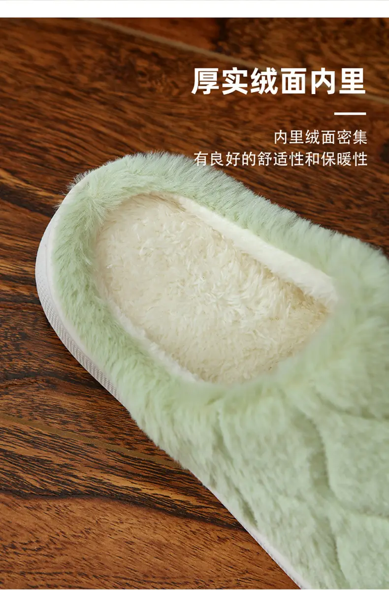 Winter Cotton Slippers for Women, Simple Style for Entertaining Guests, Home Use, Outdoor Warmth, Non-Slip, Couple's Closed-Back Slippers with a Soft Cushioning Feel for Men — feature 6
