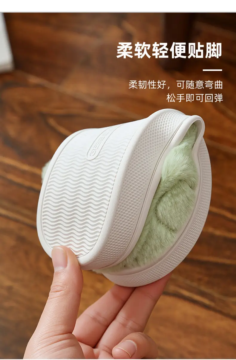 Winter Cotton Slippers for Women, Simple Style for Entertaining Guests, Home Use, Outdoor Warmth, Non-Slip, Couple's Closed-Back Slippers with a Soft Cushioning Feel for Men — feature 7