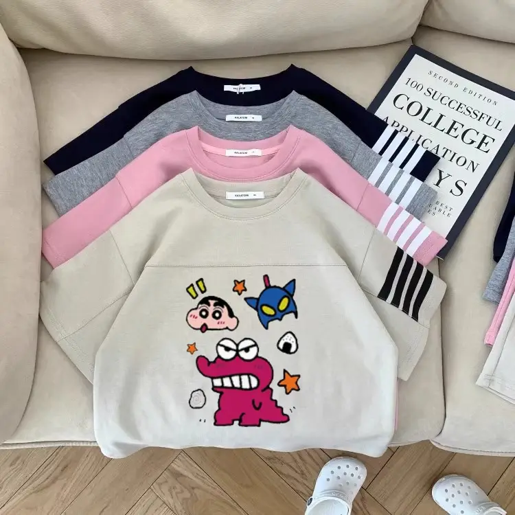 Boys Summer Casual Shorts Set Medium Large Korean Style Cartoon Print — feature 15