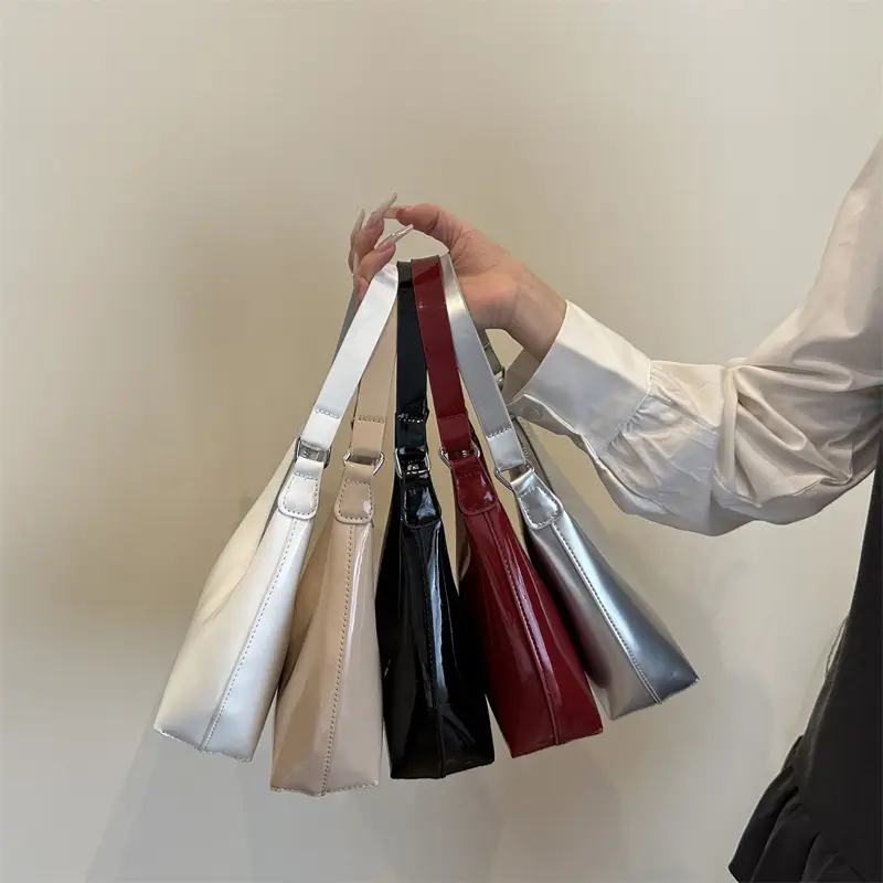 Women Patent Leather Shoulder Bag 2025 Summer Trend - Image 9