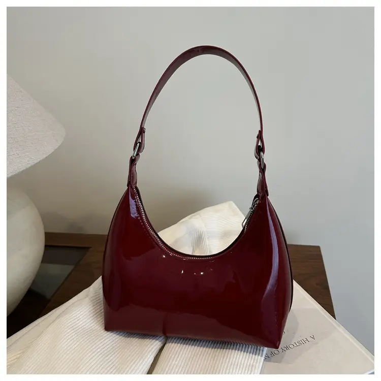 Women Patent Leather Shoulder Bag 2025 Summer Trend - Image 5