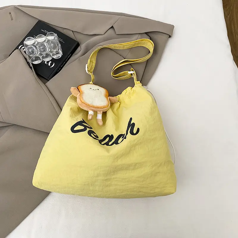 Yellow Textured Large Underarm Bag for Women Spring 2025 - Image 3