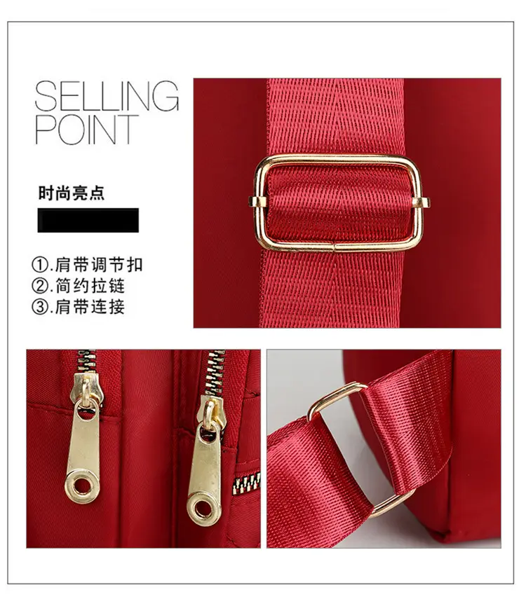 Women's Waterproof Crossbody Bag Purple Rhombus Design — feature 10