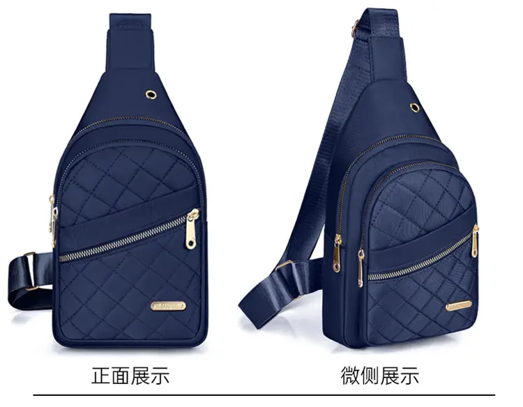 Women's Waterproof Crossbody Bag Purple Rhombus Design — feature 17
