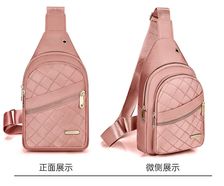 Women's Waterproof Crossbody Bag Purple Rhombus Design — feature 20