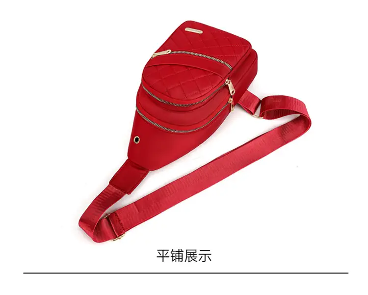 Women's Waterproof Crossbody Bag Purple Rhombus Design — feature 23