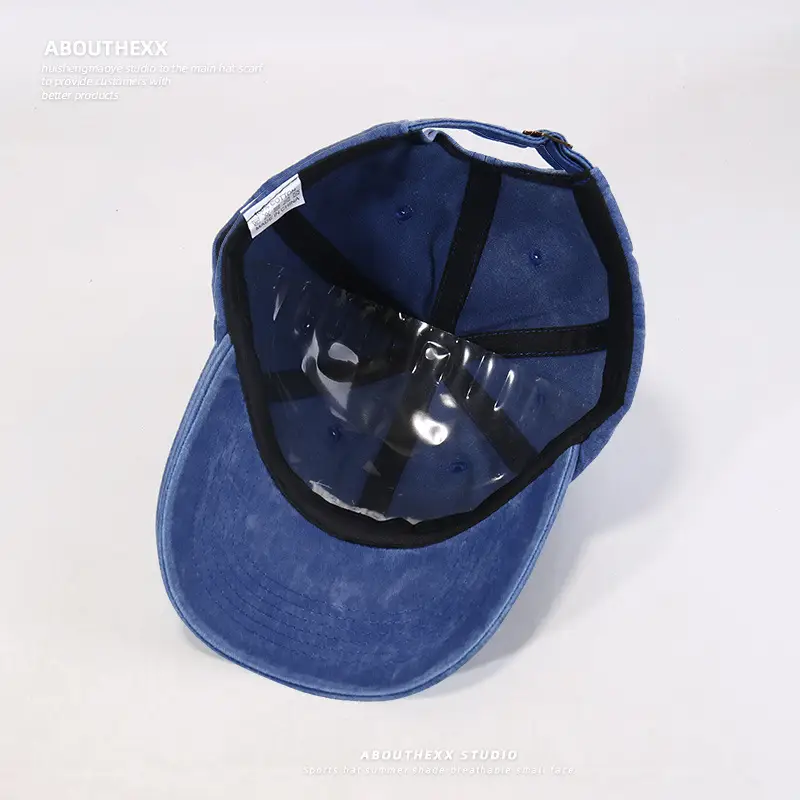 Korean Style Washed Hat for Women with "Cookie" Embroidery