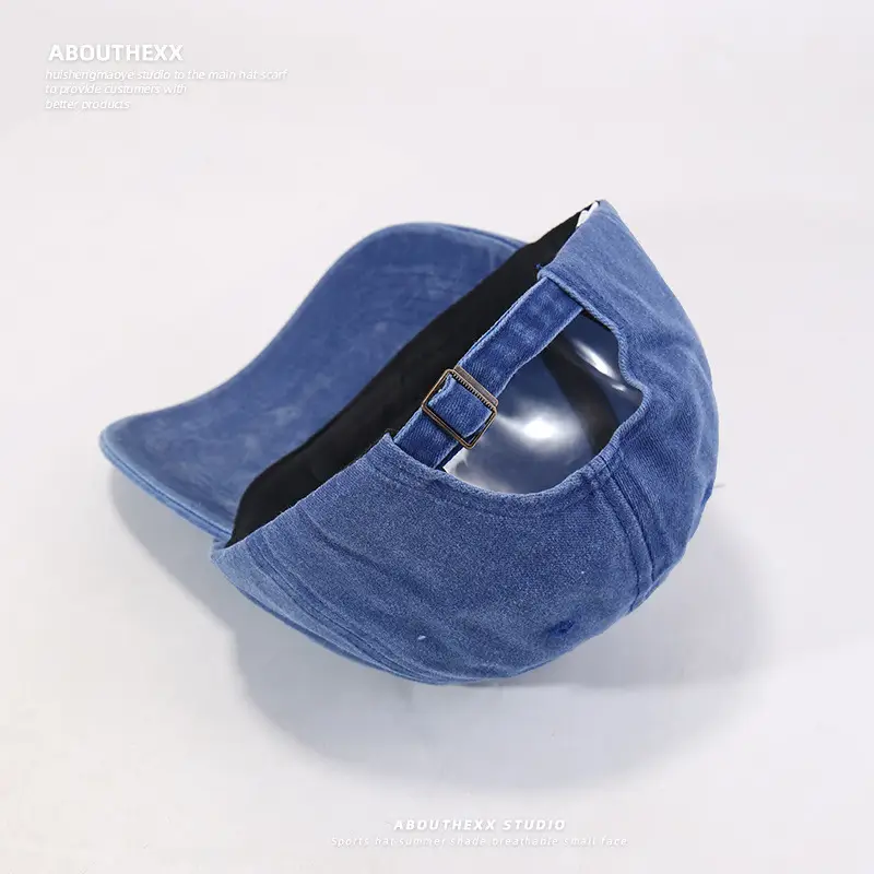 Korean Style Washed Hat for Women with "Cookie" Embroidery