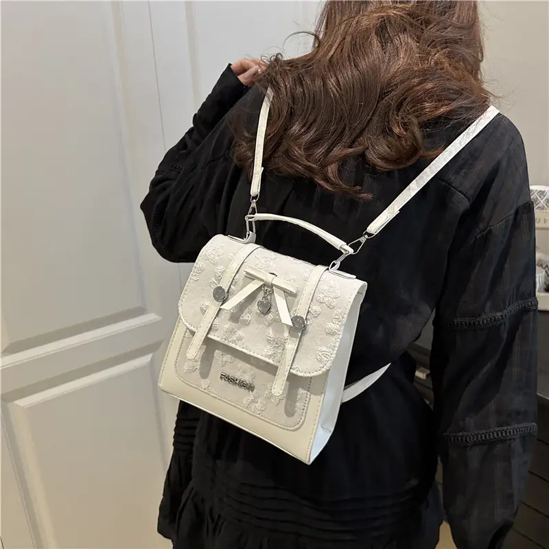 Women's White Embroidered Shoulder Crossbody Bag 2025 - Image 4