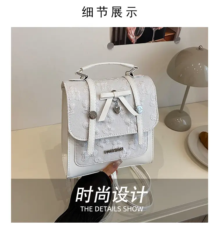 Women's White Embroidered Shoulder Crossbody Bag 2025 — feature 5
