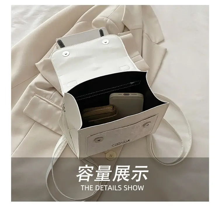 Women's White Embroidered Shoulder Crossbody Bag 2025 — feature 9