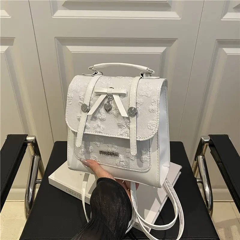 Women's White Embroidered Shoulder Crossbody Bag 2025 - Image 2