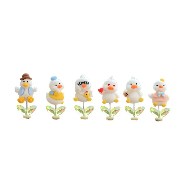 Super Cute Little Duck Car Ornaments Cartoon Car Center Console Air Conditioning Outlet Decoration Shaking Head Patch