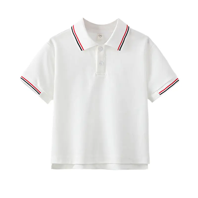 Boy's White Blue Polo T-Shirt Summer Cotton Thin Sleeve - Image 5