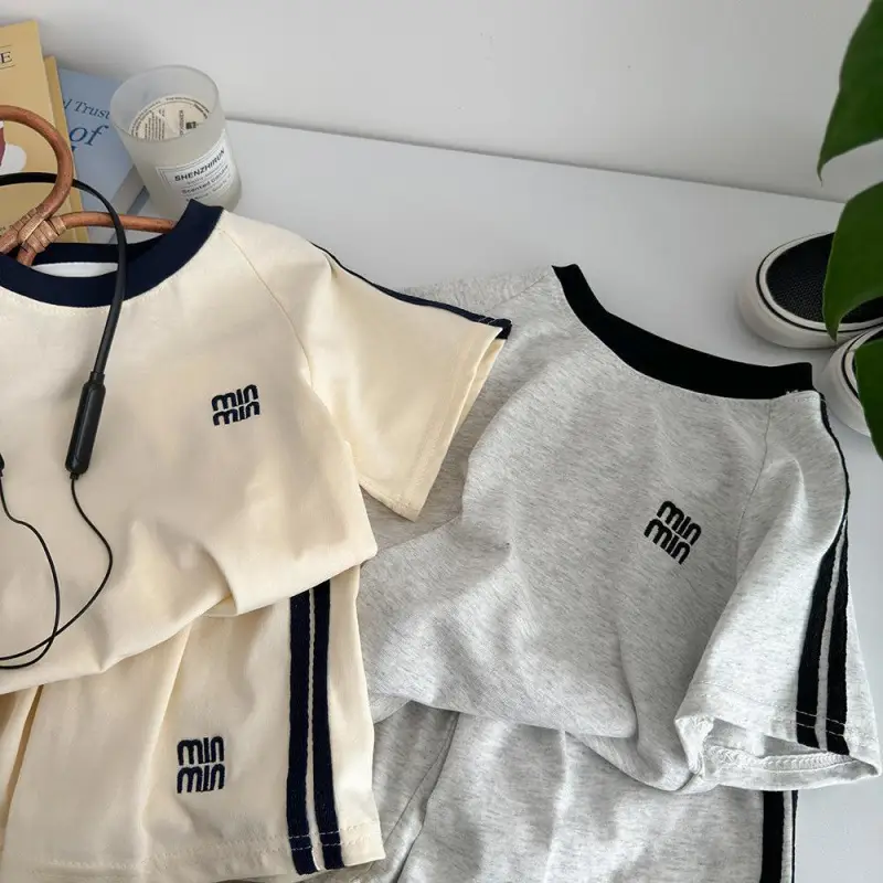 Kids Summer Shorts Set Cotton Polyester Two Piece Set - Image 5