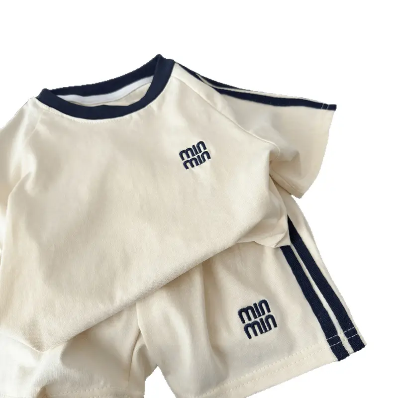 Kids Summer Shorts Set Cotton Polyester Two Piece Set - Image 7
