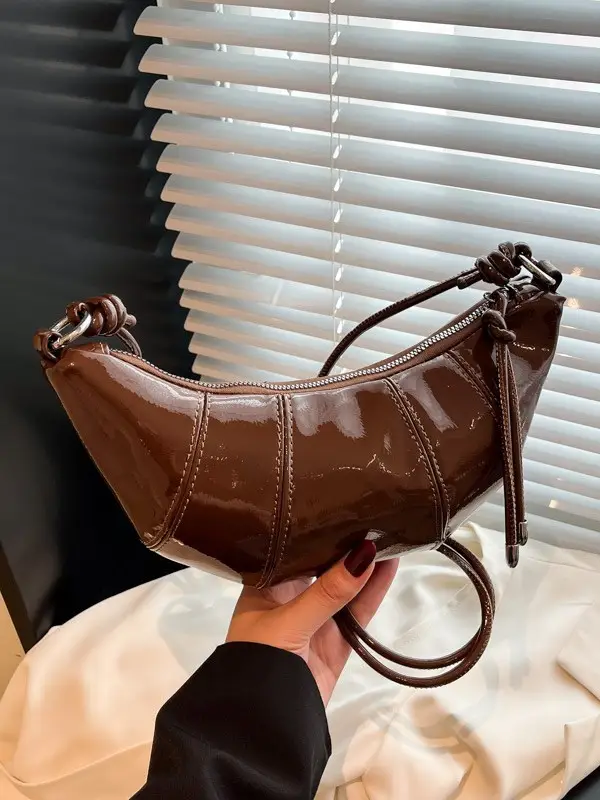 Brown Croc-Strap Crossbody Bag for Women - Image 6