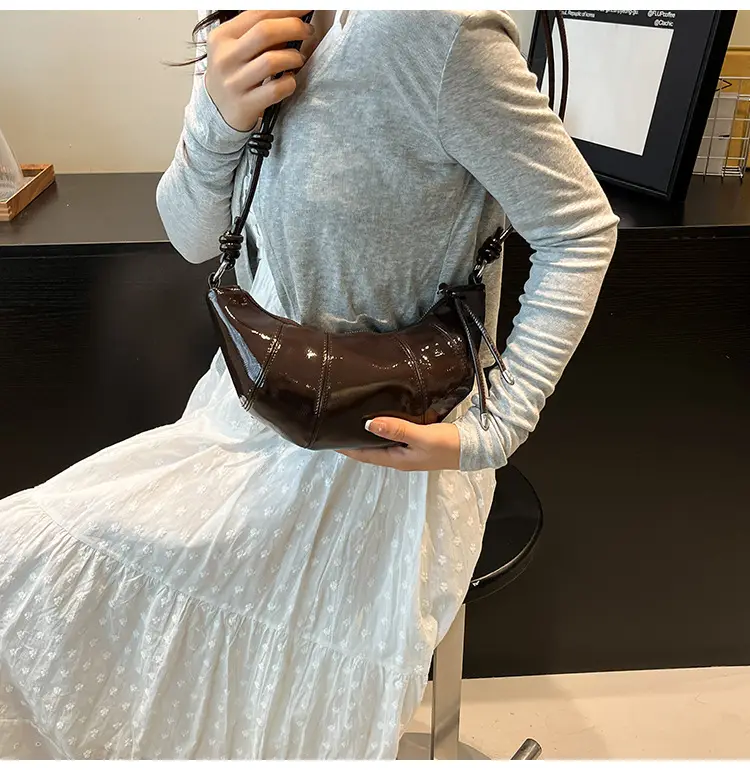 Brown Croc-Strap Crossbody Bag for Women — feature 11