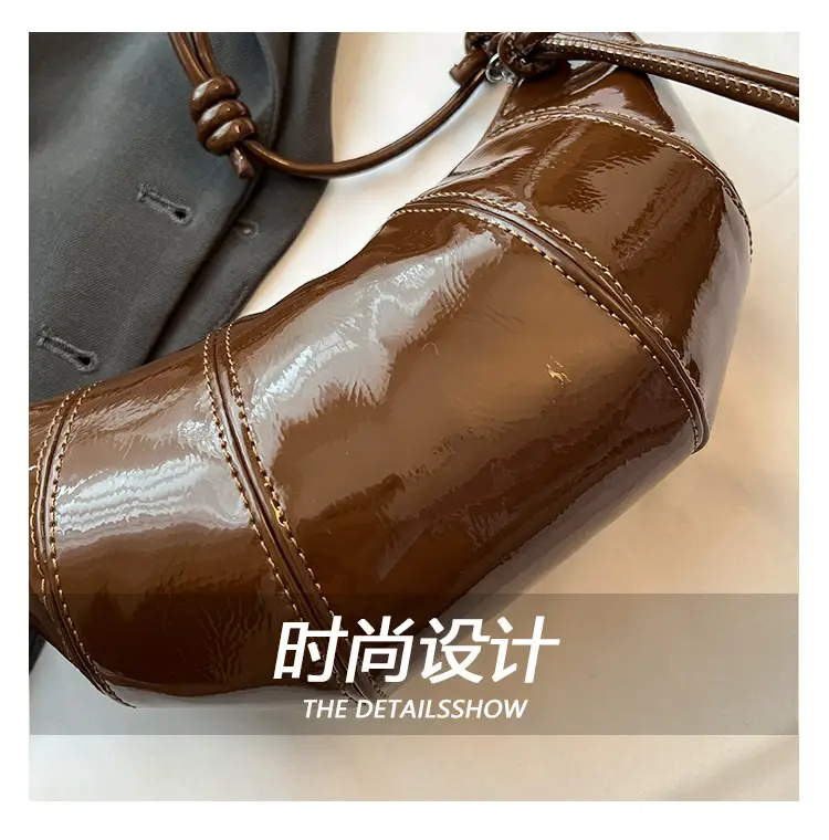 Brown Croc-Strap Crossbody Bag for Women — feature 3