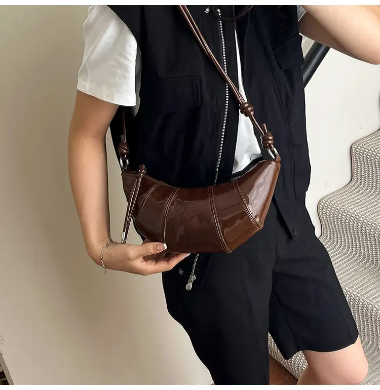 Brown Croc-Strap Crossbody Bag for Women — feature 6