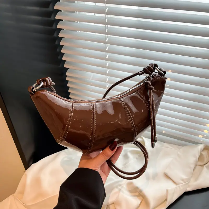 Brown Croc-Strap Crossbody Bag for Women - Image 2