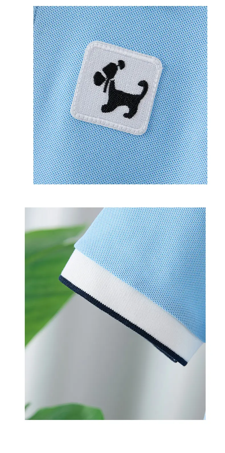 Boys Cotton Polo Shirt Light Blue Medium Large — feature 10
