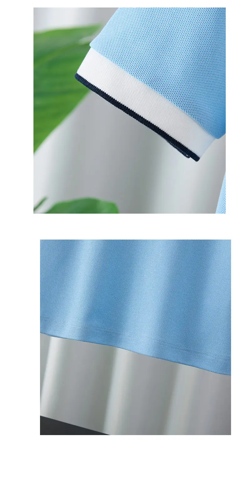 Boys Cotton Polo Shirt Light Blue Medium Large — feature 11